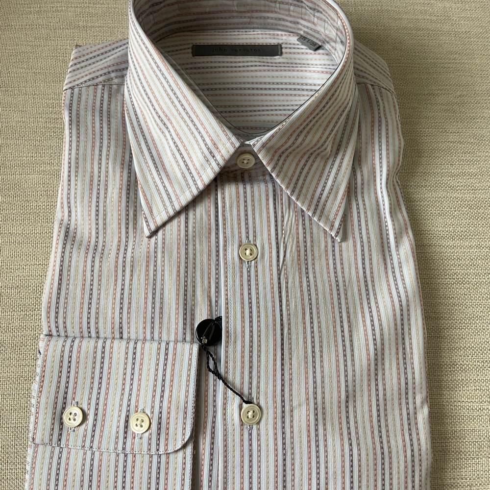 John Varvatos classic men’s dress shirt, neck 15.5R, NWT, sky blue 100% cotton